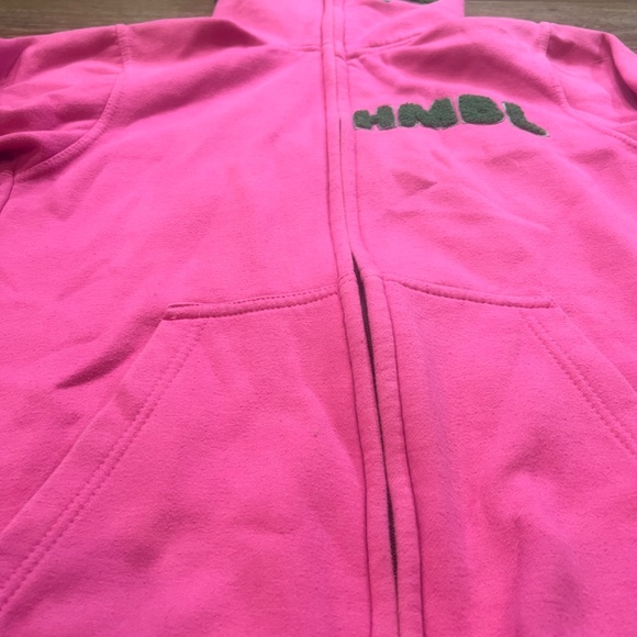 HMBL STAY HMBL Women's Full Zip Skull Hoodie, Women's, Size XS, Pink, Sweatshirt - Picture 3 of 16